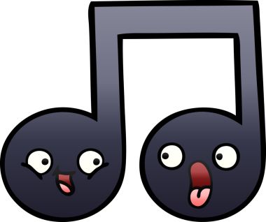 Bir insan tarafından çizilmiş bir notanın gölgelenmiş karikatürü