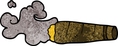 Bir insan tarafından çizilmiş puro içen karikatür.