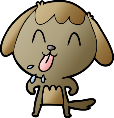 Bir insan tarafından çizilmiş şirin bir çizgi film köpeği.