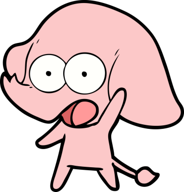 Bir insan tarafından çizilmiş şirin bir fil.