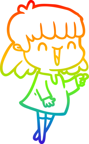 gökkuşağı gradyan çizimi bir insan tarafından çizilmiş bir karikatür kadın