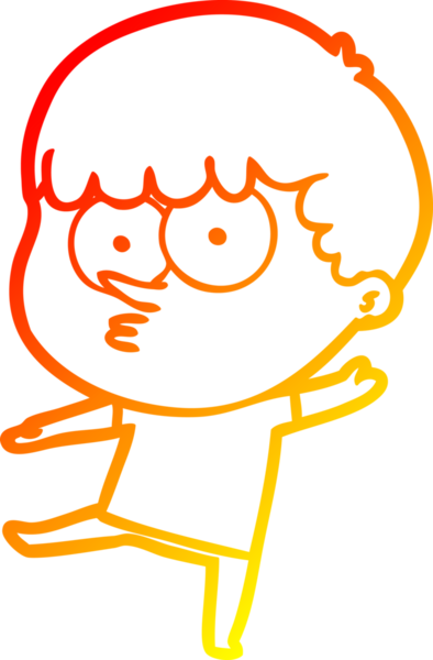 Bir insan tarafından çizilmiş, çizgi film karakteri meraklı bir çocuk çizimi.