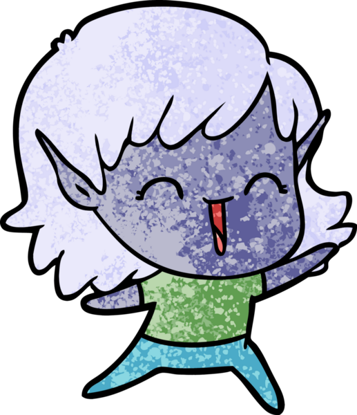 Bir insan tarafından çizilmiş bir elf kızı.