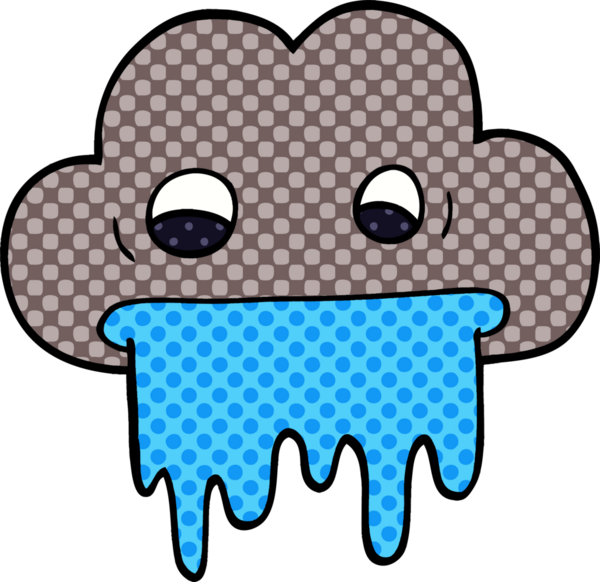 Bir insan tarafından çizilmiş karalama yağmur bulutu