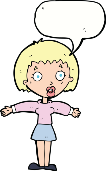 Bir insan tarafından çizilmiş konuşma balonuyla şok olmuş bir karikatür.