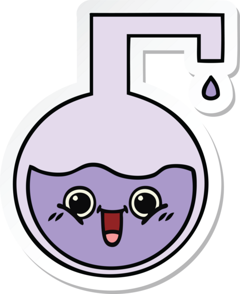 Bir insan tarafından çizilmiş şirin bir karikatür bilim deneyinin çıkartması.