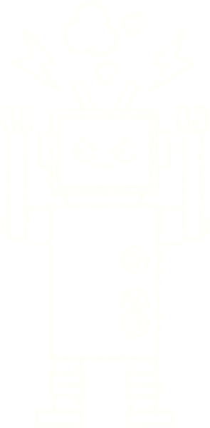 Bir insan tarafından çizilen robot tebeşiri.