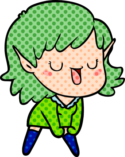 Bir insan tarafından çizilmiş bir elf kızı.