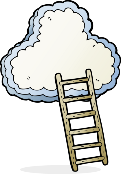 Bir insan tarafından çizilmiş bir karikatür merdiveni.