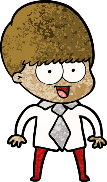 Bir insan tarafından çizilmiş mutlu çizgi film çocuğu.