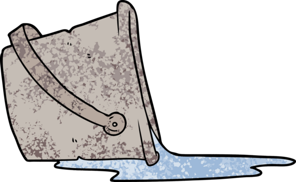 Bir insan tarafından çizilmiş bir kova su.