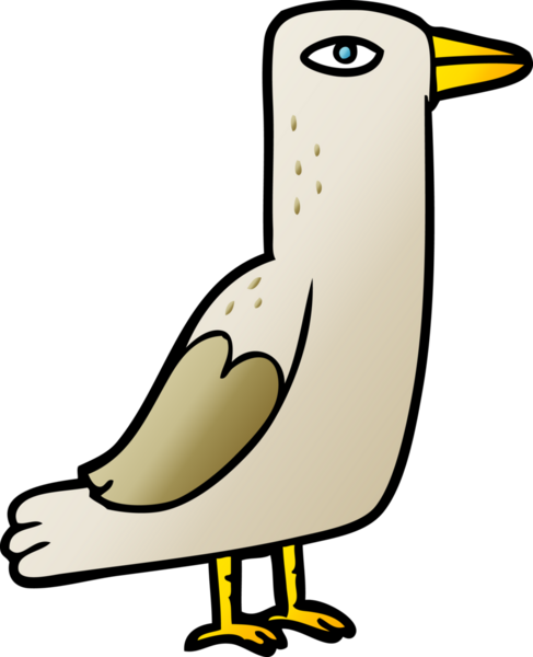 Bir insan tarafından çizilmiş çizgi film kuşu.