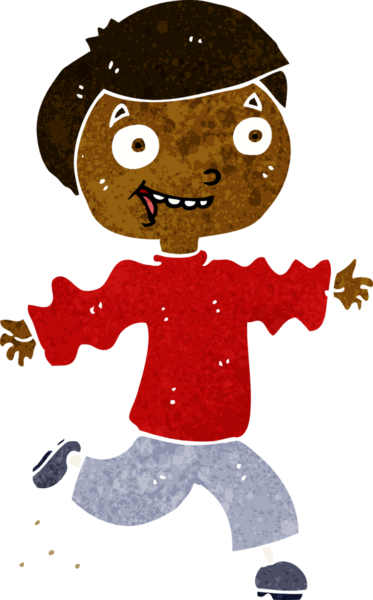 Bir insan tarafından çizilmiş heyecanlı bir çocuk.