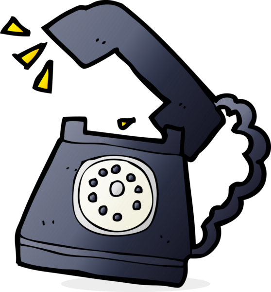 bir insan tarafından çizilmiş çizgi film çalan telefon