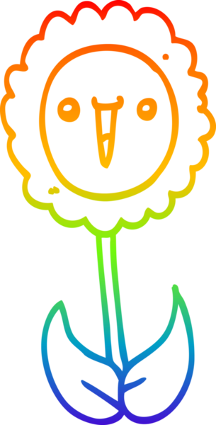 gökkuşağı gradyan çizimi bir insan tarafından çizilmiş bir karikatür çiçeği