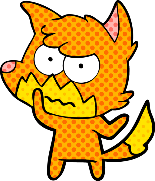 Bir insan tarafından çizilmiş bir tilki.