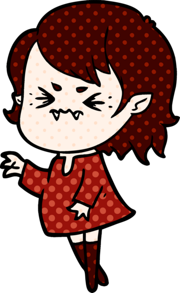 Bir insan tarafından çizilmiş kızgın vampir kız.