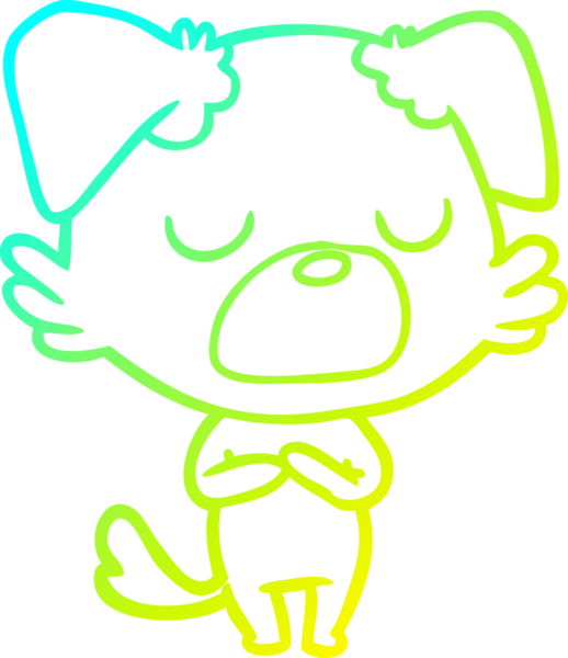 Bir insan tarafından çizilen çizgi film köpeğinin soğuk gradyan çizgisi.