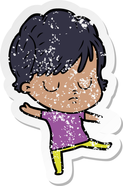 Bir insan tarafından çizilmiş karikatür bir kadının sıkıntılı çıkartması.