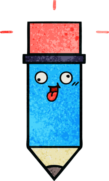 Bir insan tarafından çizilmiş bir kalemin retro grunge doku karikatürü