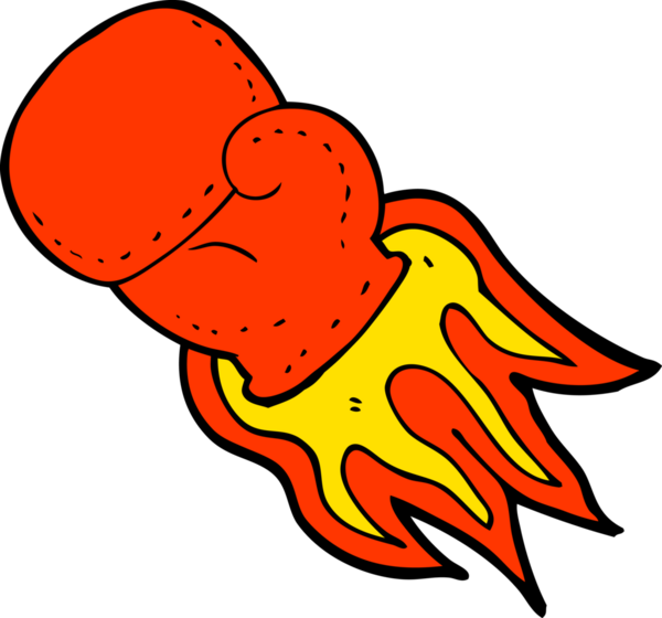 Bir insan tarafından çizilmiş süper yumruk.