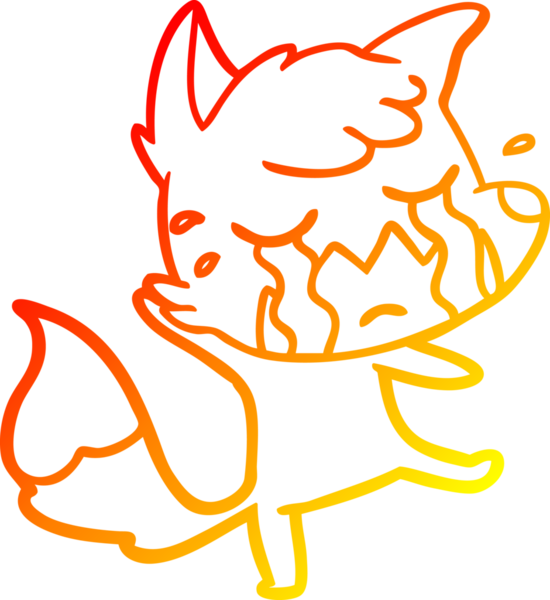 Bir insan tarafından çizilmiş ağlayan tilki çizgi filmi.