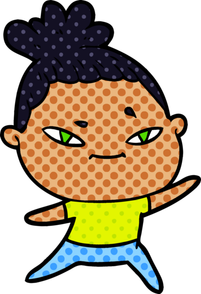 Bir insan tarafından çizilmiş karikatür kadın.