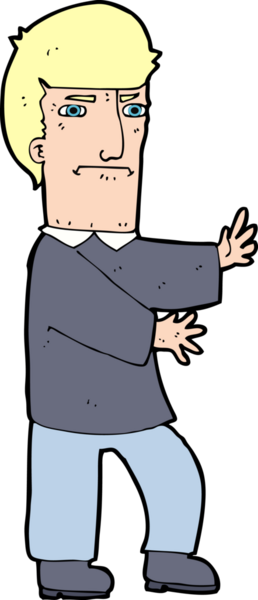 Bir insan tarafından çizilmiş huysuz bir adam çizgi filmi.