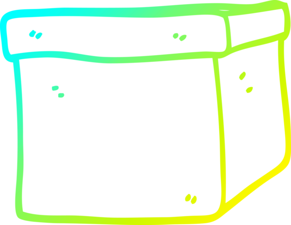 Bir insan tarafından çizilmiş karton bir kutunun soğuk gradyan çizgisi