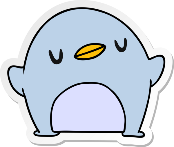 Bir insan tarafından çizilmiş sevimli bir penguen resmi.