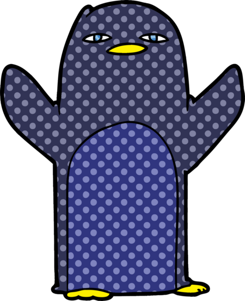 bir insan tarafından çizilmiş penguen çizgi filmi