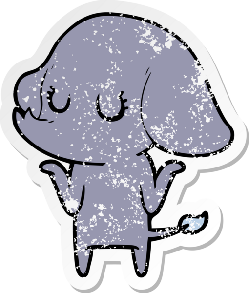 Bir insanın omuzlarını silkeleyen sevimli bir filin sıkıntılı çıkartması.