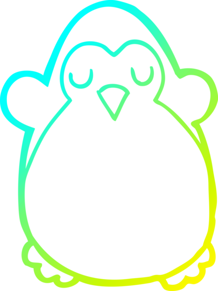 Bir insan tarafından çizilmiş bir penguen karikatürü.