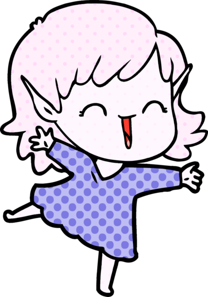 Bir insan tarafından çizilmiş bir elf kızı.