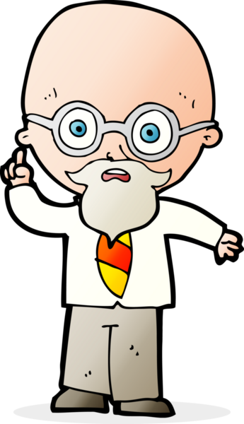 Bir insan tarafından çizilmiş karikatür profesörü