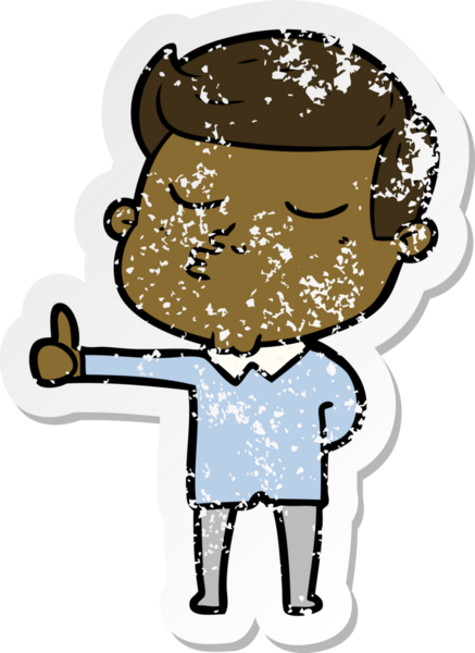 Bir insan tarafından çizilmiş karikatür mankeni adamın sıkıntılı çıkartması.