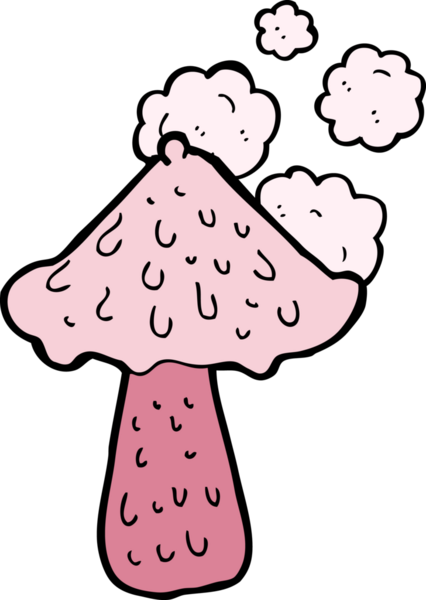 bir insan tarafından çizilmiş mantar mantarı