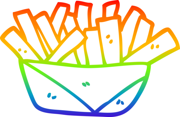 gökkuşağı gradyan çizgi çizimi bir insan tarafından çizilmiş patates kızartması