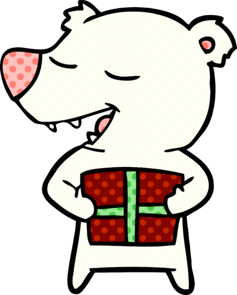 Karikatür kutup ayısı bir insan tarafından çizilmiş.