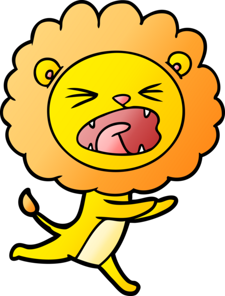 Bir insan tarafından çizilmiş koşu aslanı.