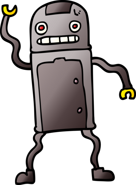 Bir insan tarafından çizilmiş karalama robotu.