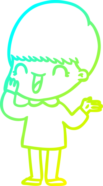 Bir insan tarafından çizilmiş mutlu çizgi film çocuğu çizimi.