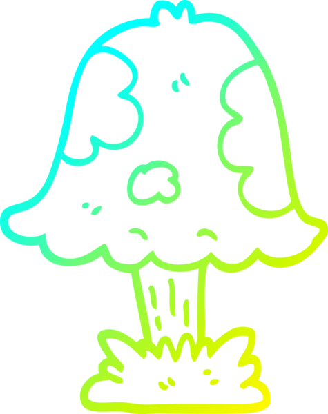 Bir insan tarafından çizilmiş bir mantarın soğuk gradyan çizimi