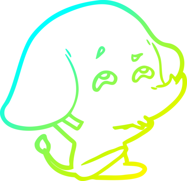 Bir insanın çizdiği karikatür fili çizimi.