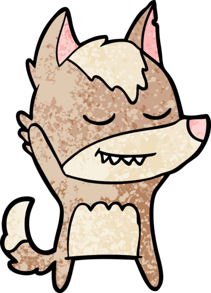 Bir insan tarafından çizilmiş dost canlısı bir kurt.