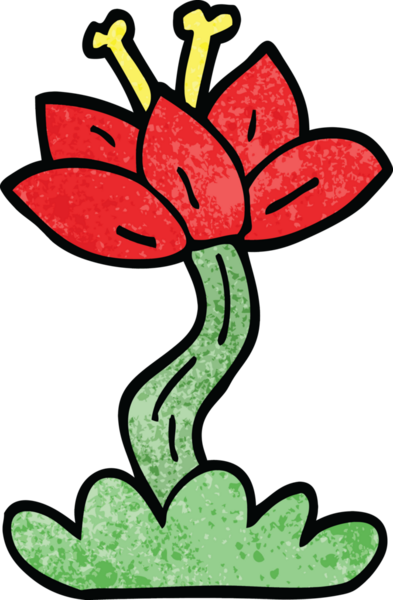 Bir insan tarafından çizilmiş kırmızı zambak karalaması