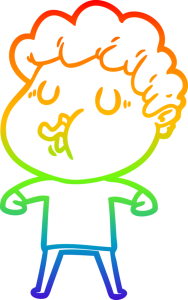 Gökkuşağı gradyan çizimi bir insan tarafından çizilmiş bir çizgi film karakteri.