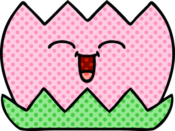 Bir insan tarafından çizilmiş bir nilüfer çiçeği çizgi filmi.