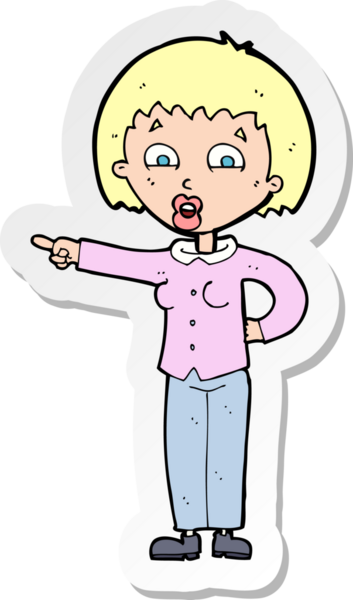 Bir insan tarafından çizilmiş bir karikatür çıkartması.