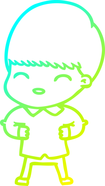 Bir insan tarafından çizilmiş mutlu çizgi film çocuğu çizimi.